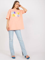Женская футболка персикового цвета с принтом цена и информация | Женские блузки, рубашки | kaup24.ee