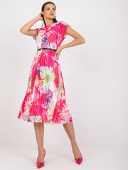 Naiste roosa ja valge trükiga kleit hind ja info | Kleidid | kaup24.ee