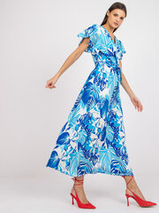 Naiste sinimustvalge kleit trükiga цена и информация | Платья | kaup24.ee