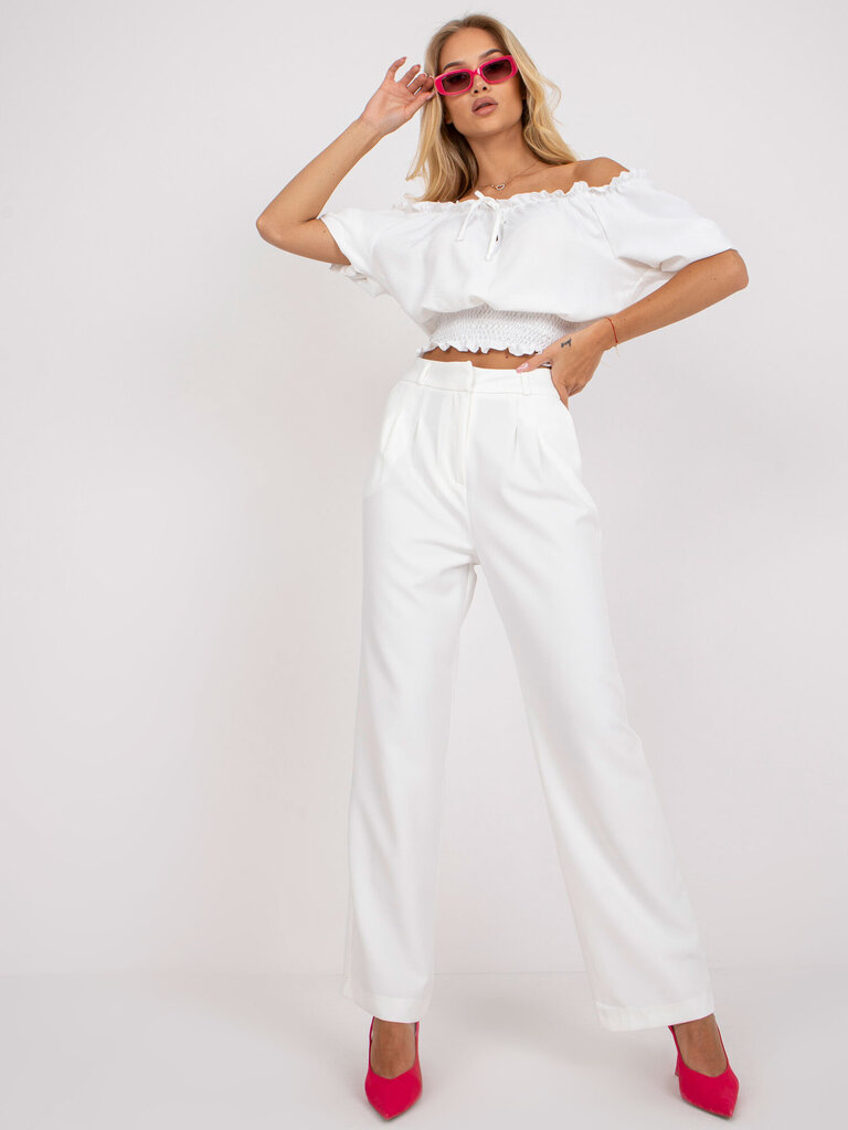 Naiste valgest kangast püksid hind ja info | Naiste püksid | kaup24.ee