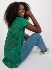 Женская темно-зеленая блуза с кружевом цена и информация | Женские блузки, рубашки | kaup24.ee