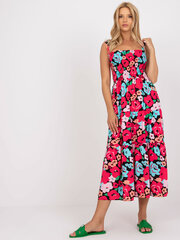 Naiste must ja roosa mustriga kleit hind ja info | Kleidid | kaup24.ee