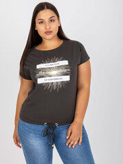 женская хлопковая футболка цвета хаки больших размеров цена и информация | Женские блузки, рубашки | kaup24.ee