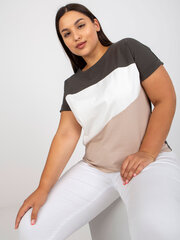 женская хлопковая футболка цвета хаки больших размеров цена и информация | Женские блузки, рубашки | kaup24.ee