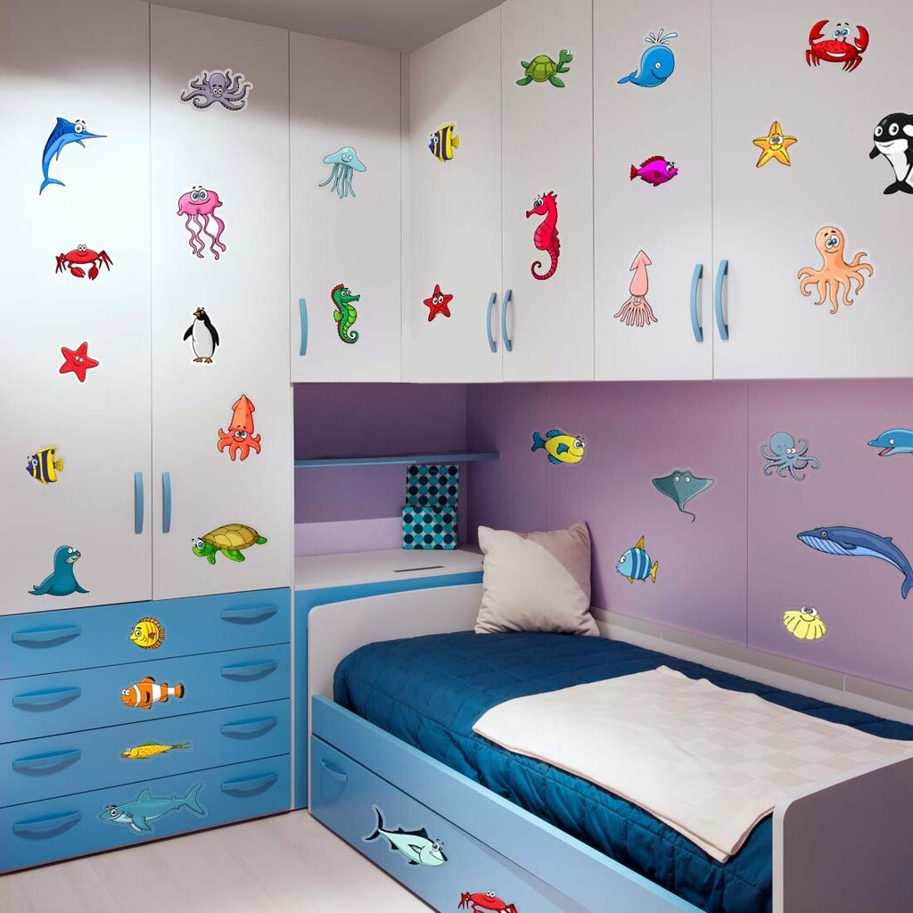 Marine Life kalad seinakleebised vannitoa, lasteaia või mööbli jaoks цена и информация | Seinakleebised | kaup24.ee