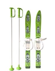 Детские лыжи, комплект, лыжи длинной 70 см, цвет: зелёный (6081) 5322 цена и информация | Горные лыжи | kaup24.ee