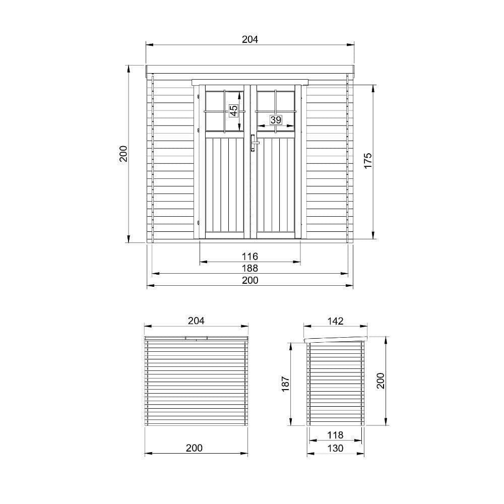 Puidust aiamaja põrandaga Timbela M311F - A200 x 204 x 142 cm, pruun hind ja info | Kuurid ja aiamajad | kaup24.ee