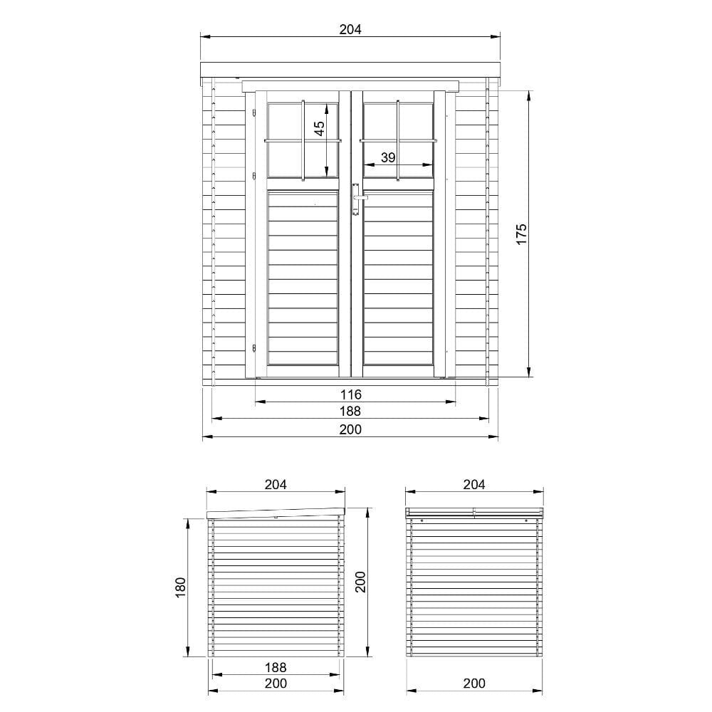 Puidust aiamaja põrandaga Timbela M309F - A200 x 204 x 204 cm, pruun hind ja info | Kuurid ja aiamajad | kaup24.ee