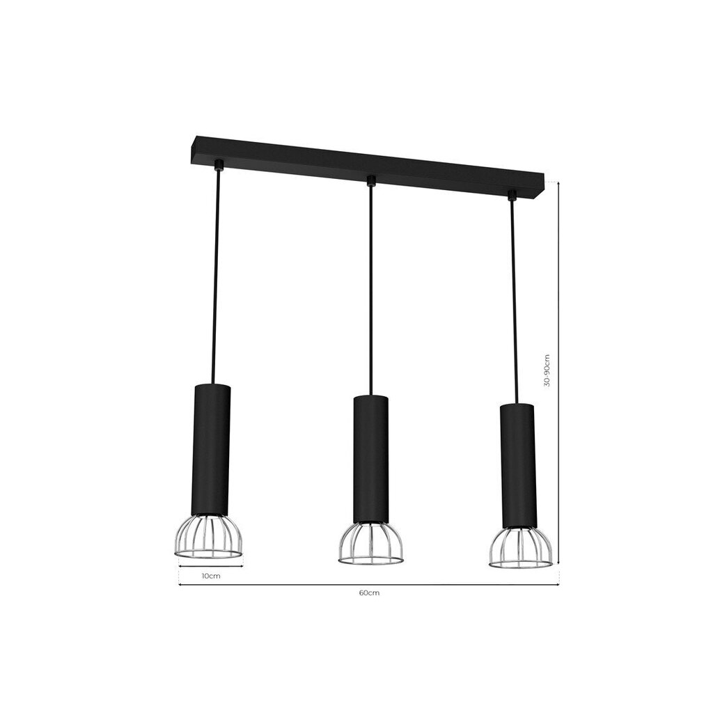 Ripplamp Dante Black/Silver цена и информация | Rippvalgustid | kaup24.ee