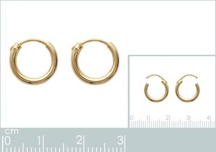 750° kullaga kaetud kõrvarõngad, ⌀12mm, toodetud Prantsusmaal hind ja info | Kõrvarõngad | kaup24.ee