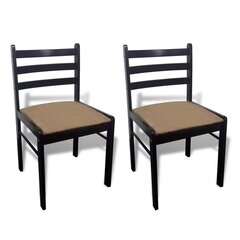 vidaXLi söögitoolid 2 tk puidust, kandilised, pruun hind ja info | Söögilaua toolid, köögitoolid | kaup24.ee