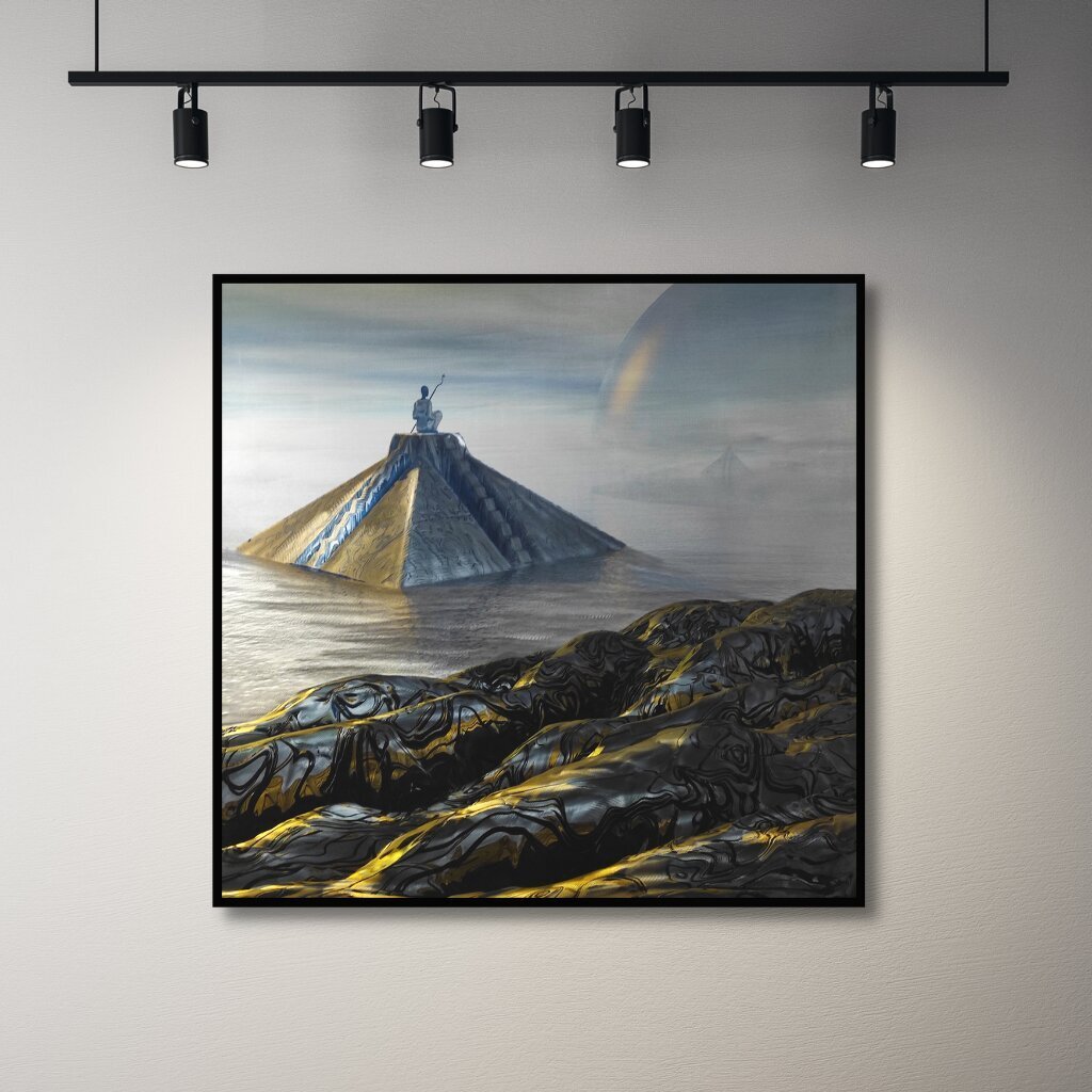 Käsitsi valmistatud metallmaal Pyramid 90x90cm hind ja info | Seinapildid | kaup24.ee