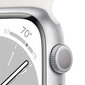 Apple Watch Series 8 GPS 45mm Silver Aluminium Case ,White Sport Band - MP6N3EL/A LV-EE цена и информация | Nutikellad (smartwatch) | kaup24.ee