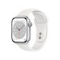 Apple Watch Series 8 GPS 45mm Silver Aluminium Case ,White Sport Band - MP6N3EL/A LV-EE цена и информация | Nutikellad (smartwatch) | kaup24.ee