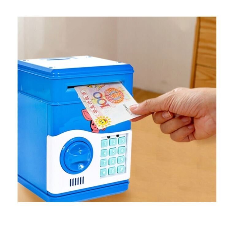 Hoiukassa seif lastele, elektrooniline, heli, pin koodiga, sinine värv hind ja info | Originaalsed rahakassad | kaup24.ee