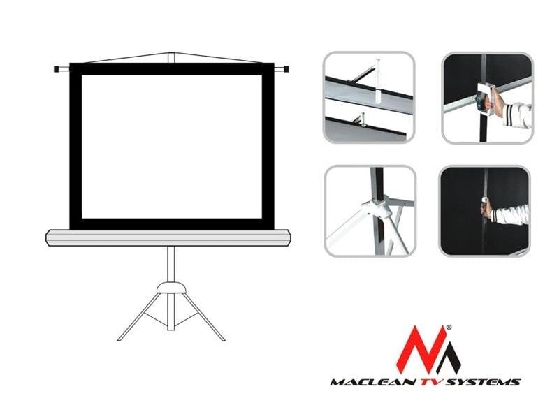 Maclean Projektsiooniekraan MC-680 112 "1: 1 std цена и информация | Projektori ekraanid | kaup24.ee