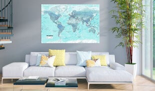 Картина - World Map: Sky Blue World 120x80 см цена и информация | Картины, живопись | kaup24.ee