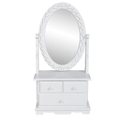 vidaXL pööratava ovaalse peegliga tualettlaud, MDF hind ja info | Meigikotid, lauapeeglid | kaup24.ee