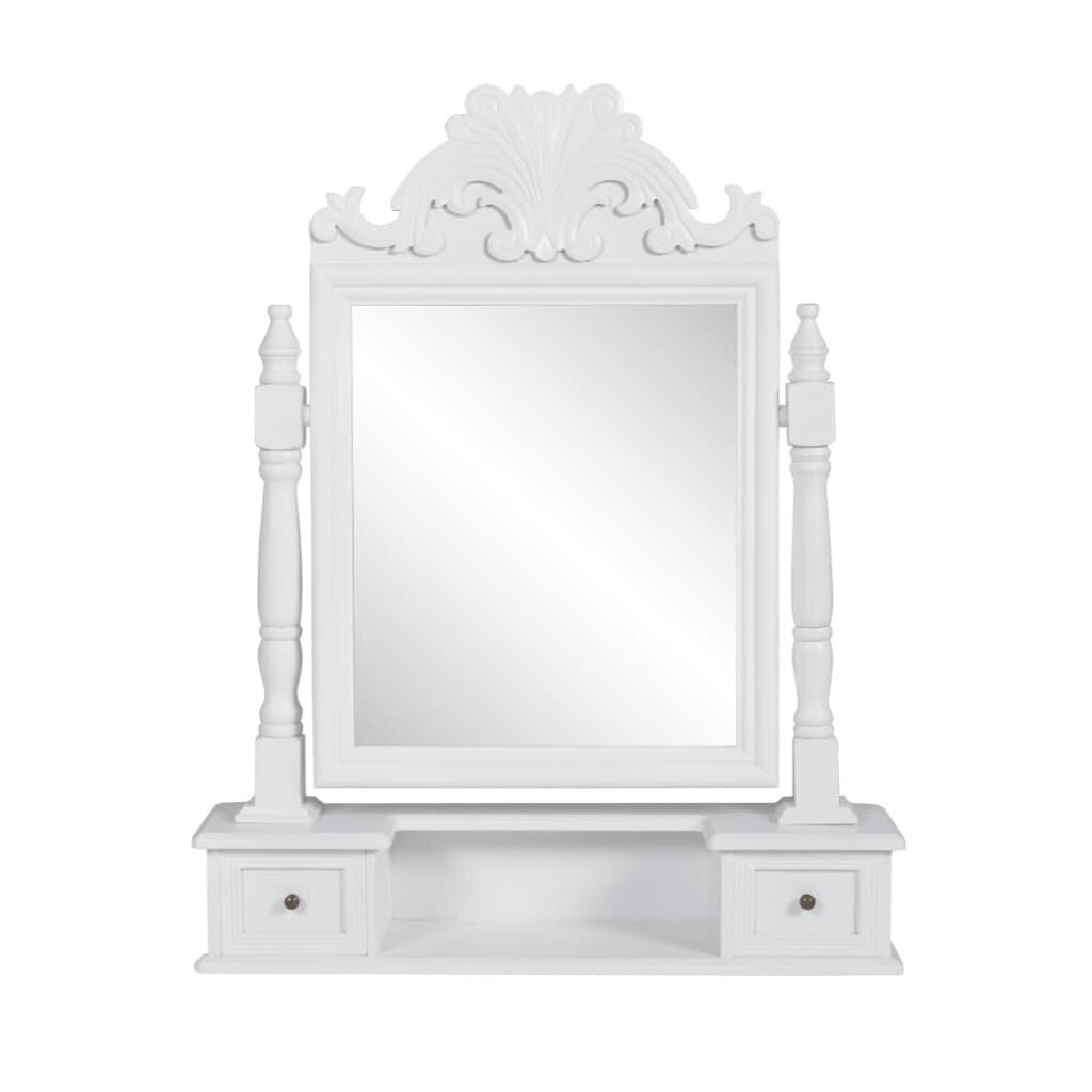 vidaXL pööratava kandilise peegliga tualettlaud, MDF цена и информация | Meigilauad | kaup24.ee