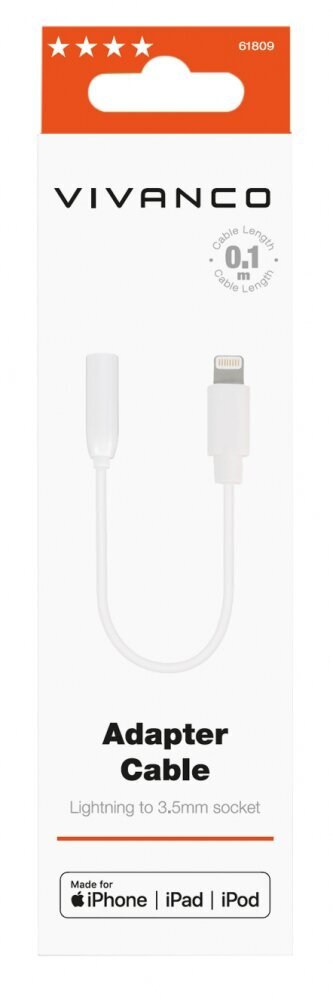 Adapter Vivanco Lightning - 3.5 mm, 0.1 m цена и информация | USB jagajad, adapterid | kaup24.ee