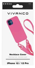 Telefoni ümbris Vivanco Silicone Protective Cover with Carabiner and Neck Strap for iPhone 12, iPhone 12 Pro цена и информация | Чехлы для телефонов | kaup24.ee