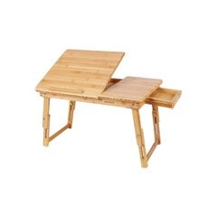Бамбуковый регулируемый по высоте стол для ноутбука цена и информация | Компьютерные, письменные столы | kaup24.ee