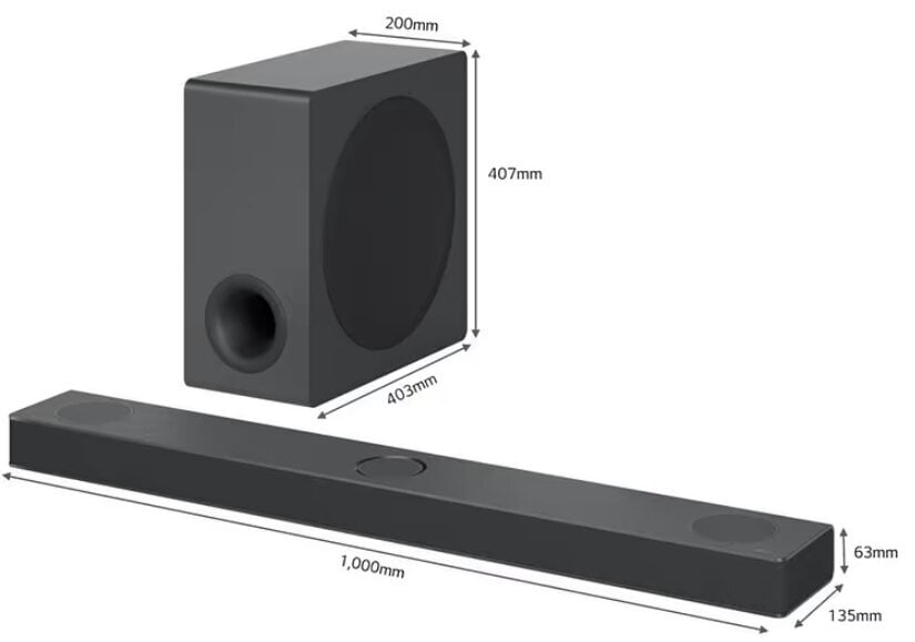 LG 3.1.3 Dolby Atmos Soundbar S80QY.DEUSLLK hind ja info | Koduaudio ja "Soundbar" süsteemid | kaup24.ee