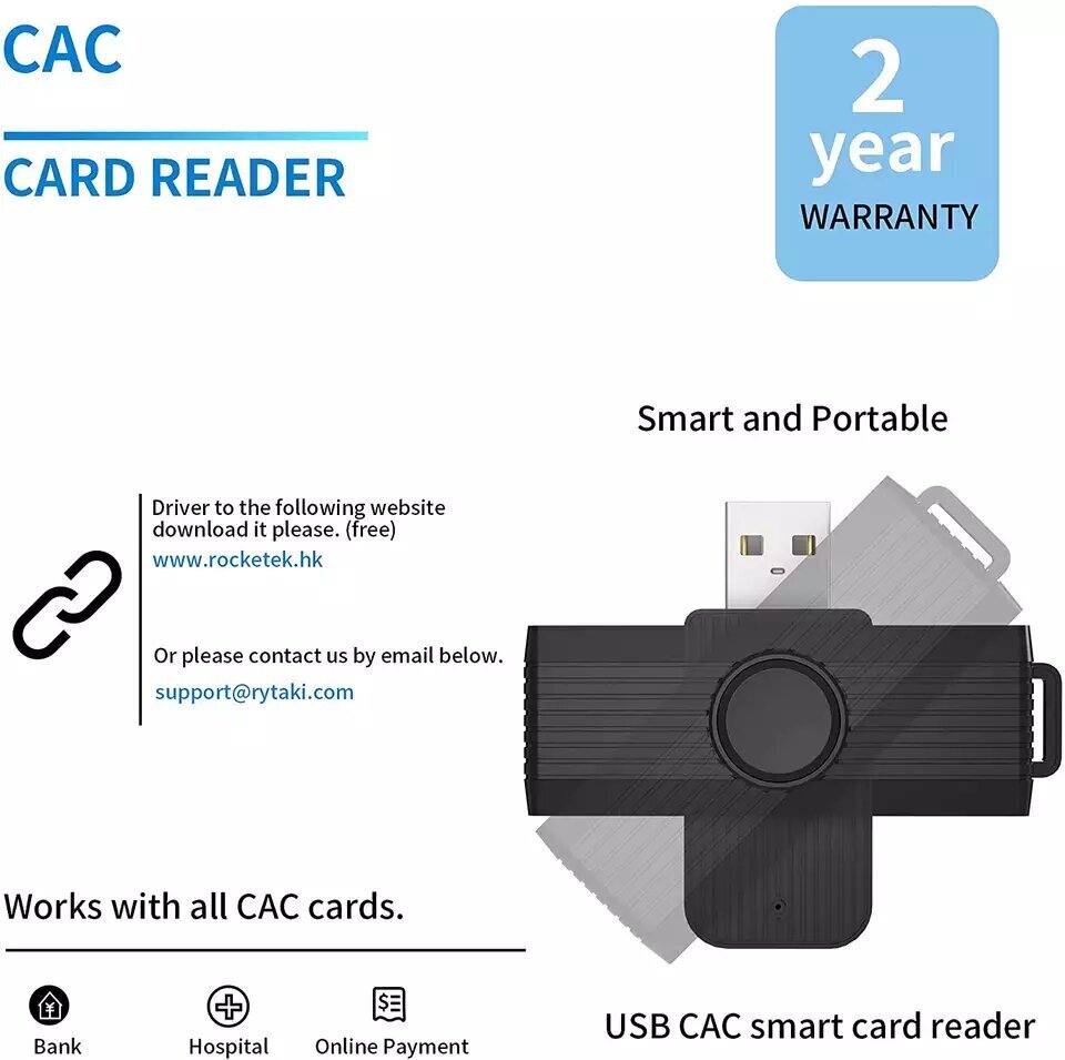 ID-kaardi lugeja Rocketek CR318 hind ja info | USB jagajad, adapterid | kaup24.ee