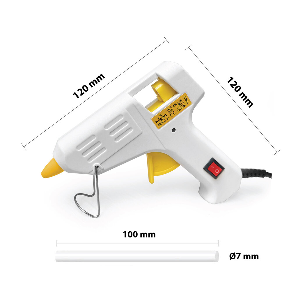 Kuumliimi püstol Hogart, 20 W, + 60 tk, liim läbipaistv (7 x 100 mm) hind ja info | Käsitööriistad | kaup24.ee