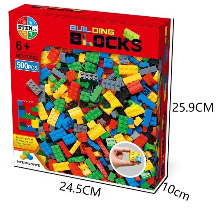 Lego tüüp värvilised ehituskivid (Building Blocks-Bricks) 500 tk hind ja info | Klotsid ja konstruktorid | kaup24.ee