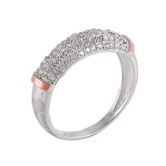Серебряное кольцо с цирконием, покрытый золотом 0007528500224 цена и информация | Кольцо | kaup24.ee