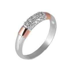 Серебряное кольцо с цирконием покрытый золотом 0008159200196 цена и информация | Кольцо | kaup24.ee