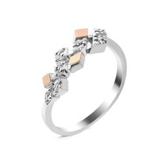 Серебряное кольцо с цирконием, покрытый золотом 0007521900239 цена и информация | Кольцо | kaup24.ee
