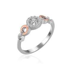 Серебряное кольцо с цирконием, покрытый золотом 0009472100218 цена и информация | Кольцо | kaup24.ee