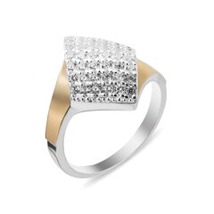 Серебряное кольцо с цирконием, покрытый золотом 0007295600374 цена и информация | Кольцо | kaup24.ee