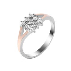 Серебряное кольцо с цирконием, покрытый золотом 0007525200222 цена и информация | Кольцо | kaup24.ee