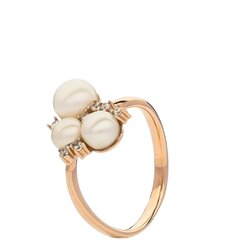 Золотое кольцо для женщин с жемчугом и цирконами цена и информация | Кольцо | kaup24.ee