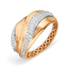 Kuldsõrmus kristallidega 0006962100304 цена и информация | Кольцо | kaup24.ee