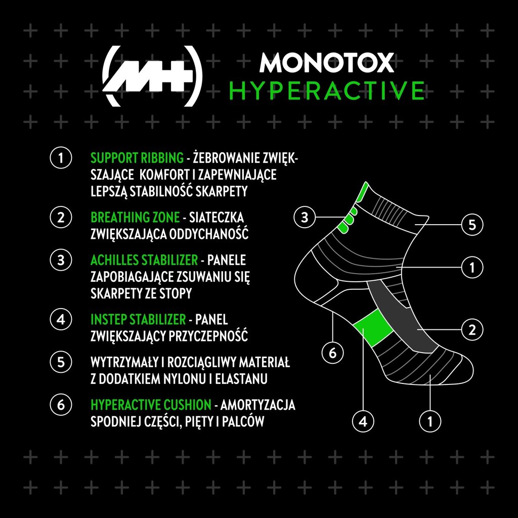 Sokid monotox hyperactive white 2pack hind ja info | Meeste sokid | kaup24.ee