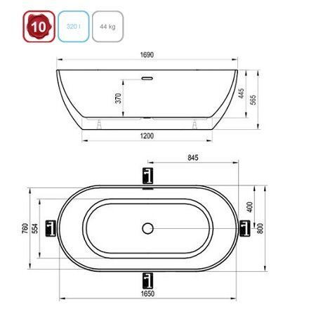 Vann Ravak Freedom O, 169x80cm hind ja info | Vannid | kaup24.ee