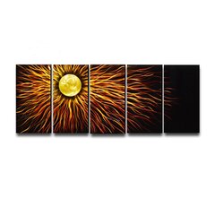 Картина из металла ручной работы из 5 частей полиптих Red Sun II 150x60см цена и информация | Картины, живопись | kaup24.ee