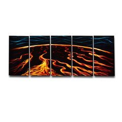 Картина из металла ручной работы из 5 частей полиптих Lava 150x60cм цена и информация | Картины, живопись | kaup24.ee