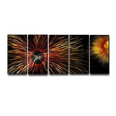 Картина из металла ручной работы из 5 частей полиптих Red Sun I 150x60см цена и информация | Картины, живопись | kaup24.ee