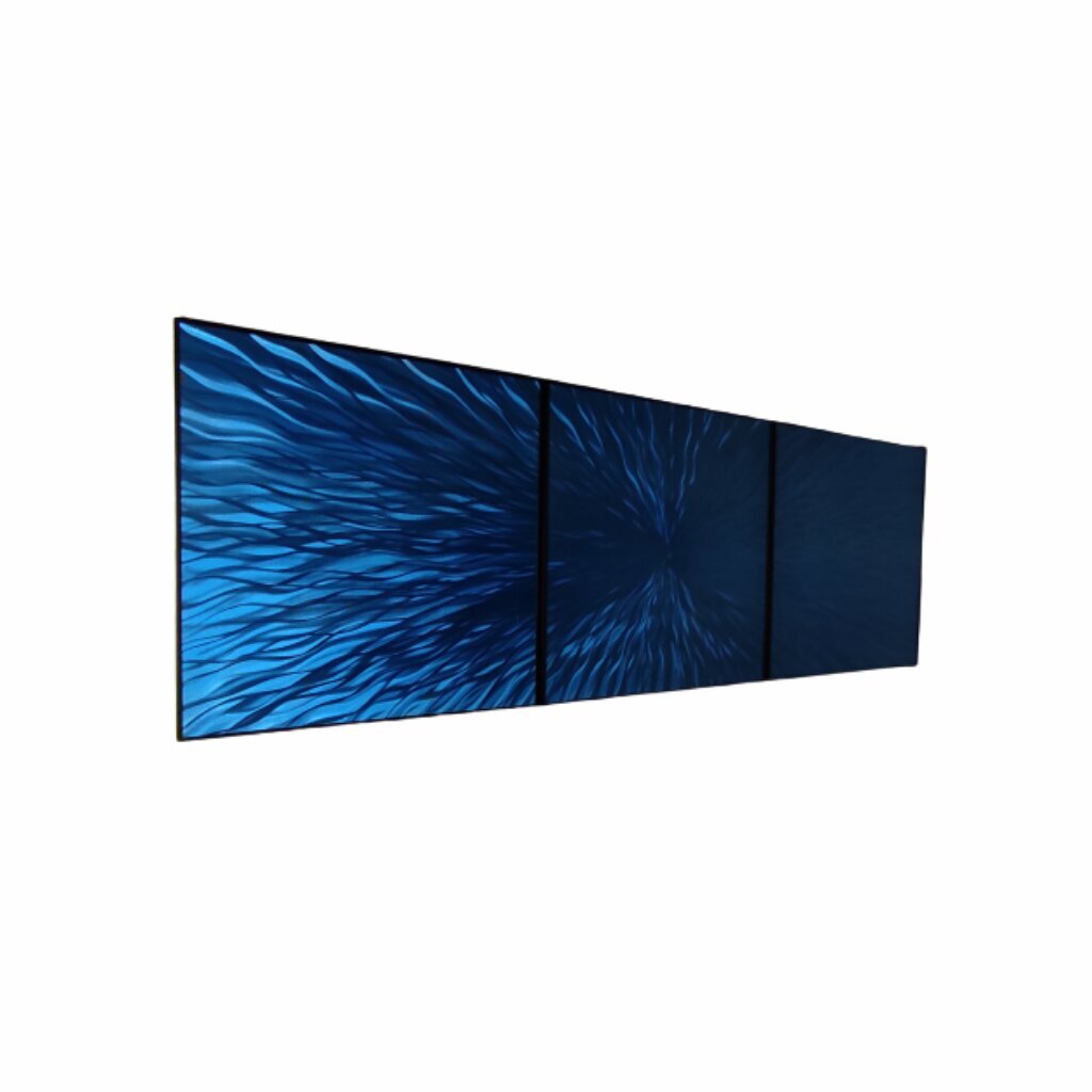 Metallist käsitöö 3-osaline triptühhonmaal Blue Energy 180x60cm цена и информация | Seinapildid | kaup24.ee