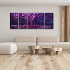 Metallist käsitöö 5-osaline polüptühhonmaal Violet 150x60cm цена и информация | Картины, живопись | kaup24.ee