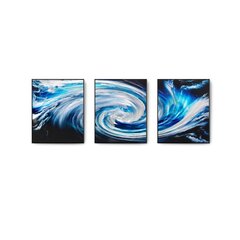 Картина-триптих ручной работы из металла Storm 150x60 см цена и информация | Репродукции, картины | kaup24.ee