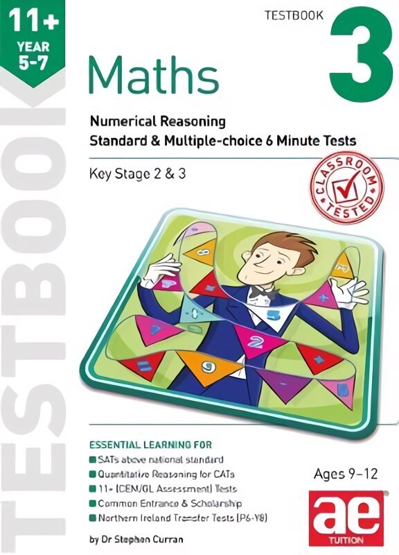 11plus Maths Year 5-7 Testbook 3: Numerical Reasoning Standard & Multiple-Choice 6 Minute Tests цена и информация | Noortekirjandus | kaup24.ee