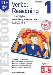 11plus Verbal Reasoning Year 5-7 CEM Style Testbook 1: Verbal Ability 20 Minute Tests цена и информация | Книги для подростков и молодежи | kaup24.ee