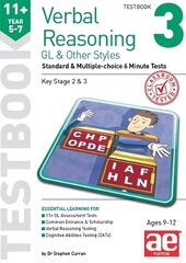 11plus Verbal Reasoning Year 5-7 GL & Other Styles Testbook 3: Standard & Multiple-choice 6 Minute Tests hind ja info | Noortekirjandus | kaup24.ee