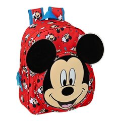 Laste seljakott Mickey Mouse Clubhouse Happy smiles Punane Sinine (28 x 34 x 10 cm) цена и информация | Школьные рюкзаки, спортивные сумки | kaup24.ee